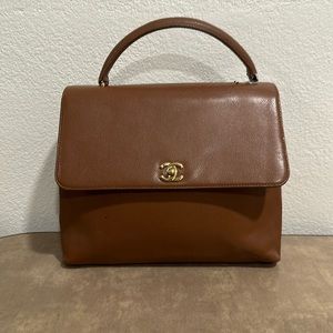 Vintage Chanel Flap Bag in Brown